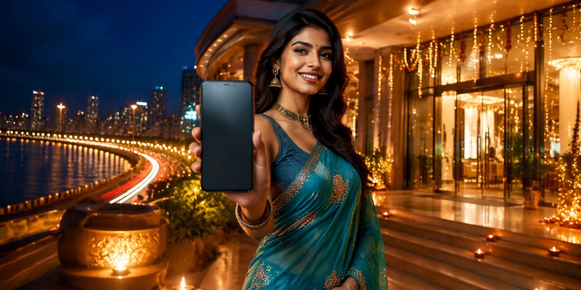 Mumbai Marine Drive evening showcasing online casino and betting app usage